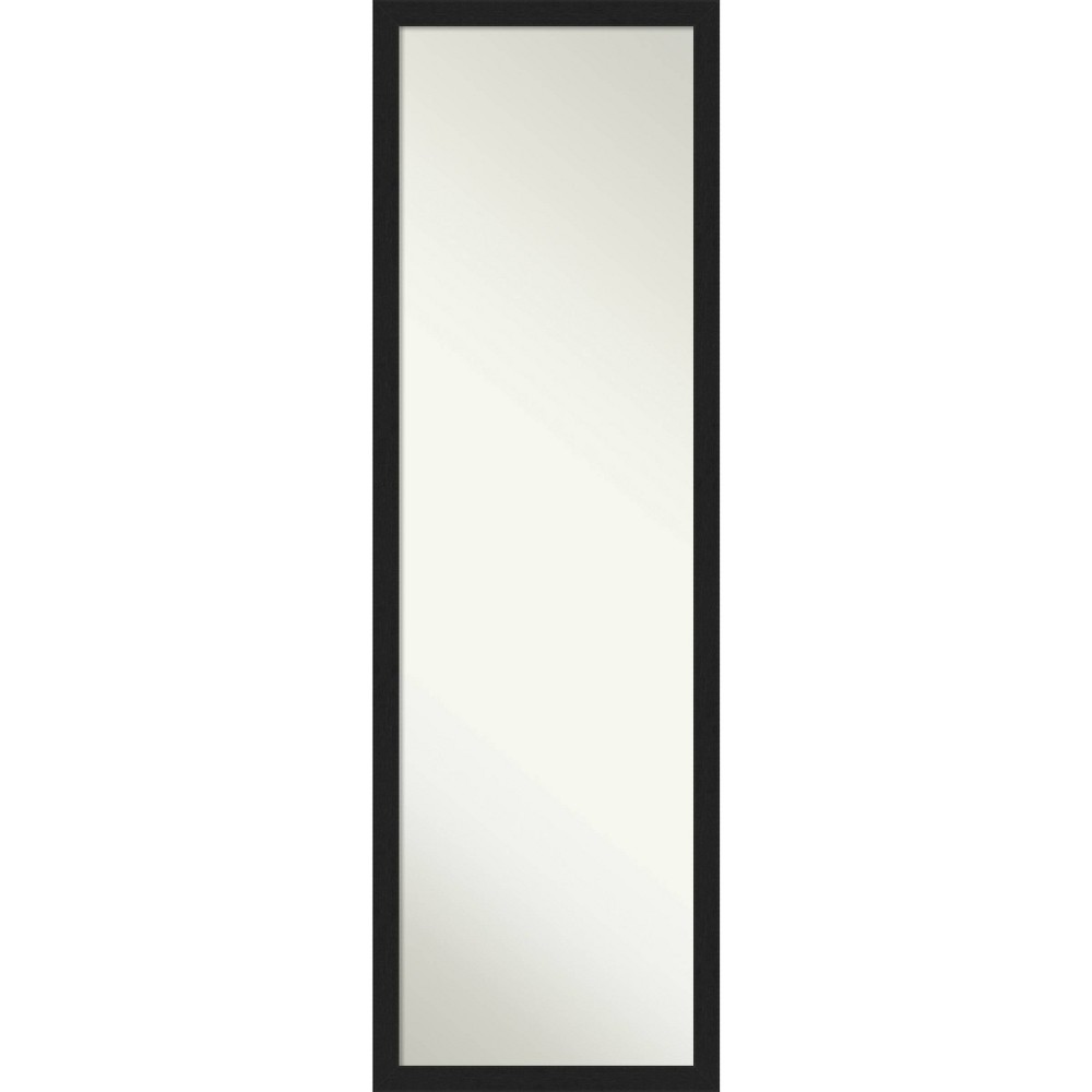 Photos - Wall Mirror 16" x 50" Brace Brushed Narrow Framed Full Length on the Door Mirror Black