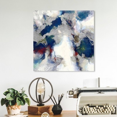 12" x 12" E" x plosive Shade Abstract Unframed Canvas Wall Art in Blue - Unbranded