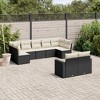vidaXL 9 Piece Patio Sofa Set with Cushions Black and Cream - Without Table - 2 of 4