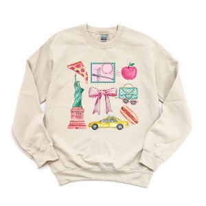 Simply Sage Market Women's Graphic Sweatshirt Coquette New York Collage - 1 of 4