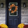 Northlight Houndstooth Bows and Candy Corn Halloween Wreath - 24" - image 2 of 4