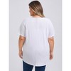 GRACE & GRANDEUR Women's Plus Size Knit Short Sleeves Open Front Curved Hem Cardigans - image 3 of 3