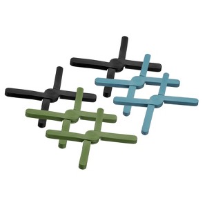 Unique Bargains Foldable Heat Resistant Non-Slip Silicone Trivet Mat for Pots Coasters - 1 of 4