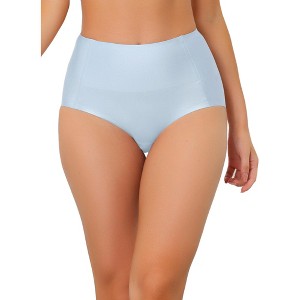 Allegra K Women's Tummy Control Unlined High-Waisted Breathable Hipster Underwear - 1 of 4
