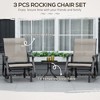 Outdoor Gliding Chairs Set Durable Compact for Patio, Bistro Tea Time, Perfect for Couples & Families - 4 of 4