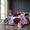Bebejan Magenta Floral 100% Cotton 5 Piece Reversible Comforter Set - 2 of 4