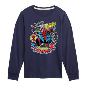Boys' - Marvel - Spider-man Stickers Style Long Sleeve Graphic T-Shirt - 1 of 4
