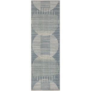 Nourison Washable Astra Semi Circles Mid-Century Modern Indoor Flatweave Area Rug - 1 of 4