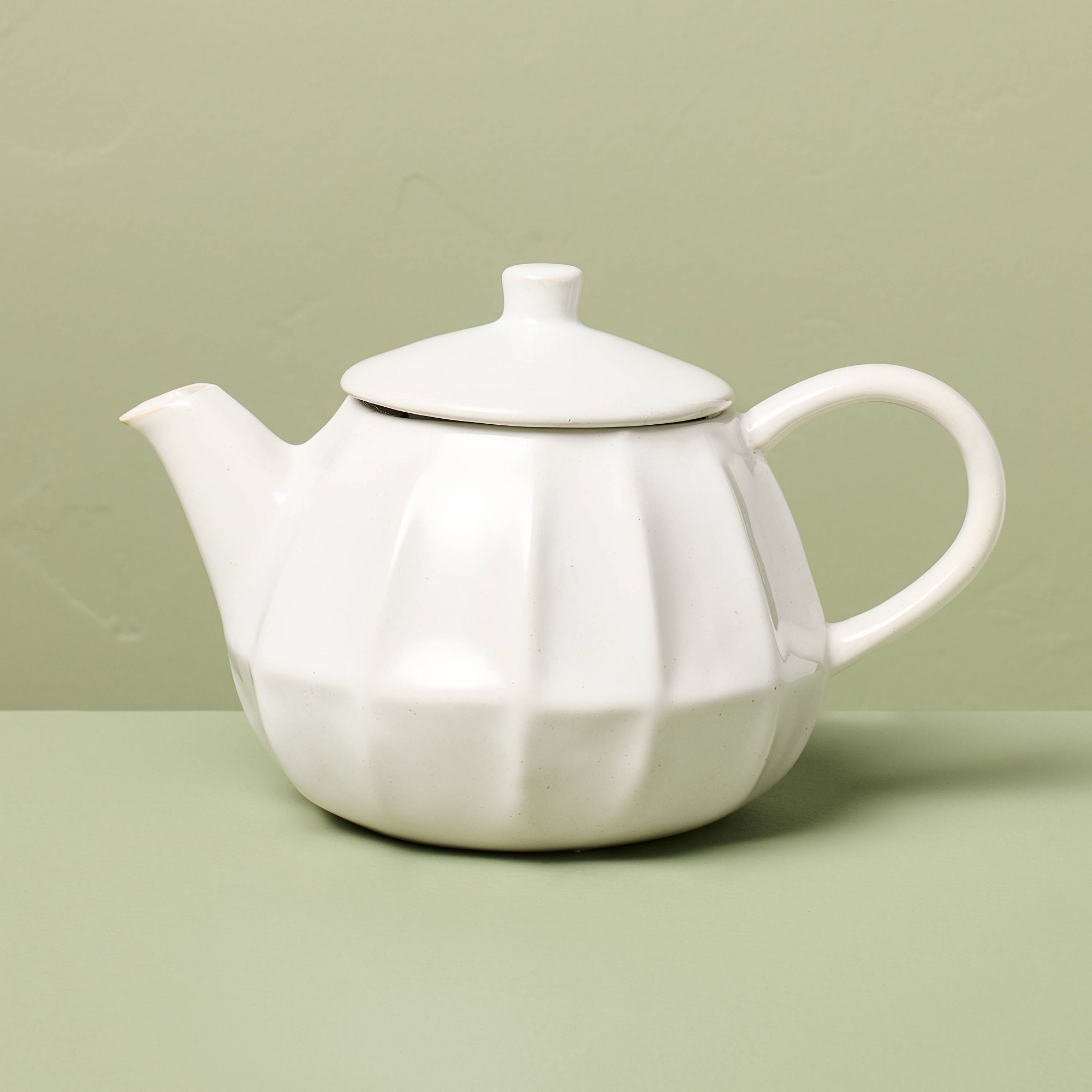 44 fl oz Stoneware Teapot Sour Cream - Hearth & Hand™ with Magnolia