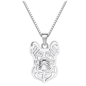 French Bulldog Dog Necklace or Earrings for Women Sterling Silver Ginger Lyne Collection - 1 of 4