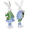 Northlight Bunny Couple in Matching Checkered Outfits Easter Figures - 18.75" - Set of 2 - 4 of 4