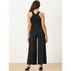Allegra K Women's Cross Neck Sleeveless Wide Leg Full Length Romper Jumpsuits - 3 of 4