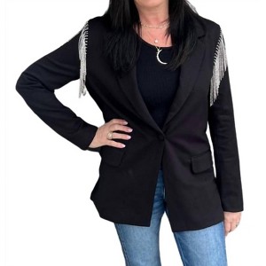 Women's Stretch friend Rhinestone Blazer - Blue B - 1 of 4