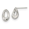 Chisel Stainless Steel Polished with Crystal Teardrop Earrings - 2 of 4