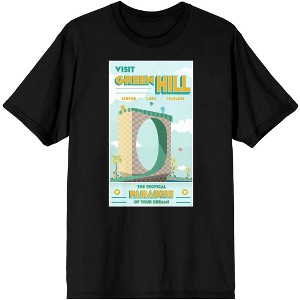 Sonic Mania Game Green Hill Poster Men's Black Graphic Tee - 1 of 2