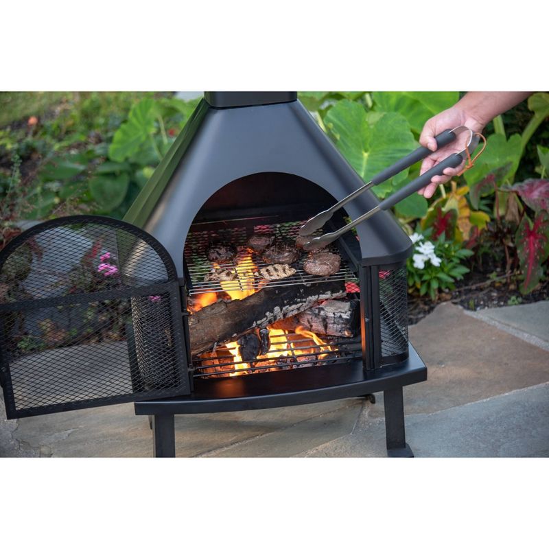 Endless Summer Wood Burning Outdoor Fire Pit with Chimney Black, 5 of 6