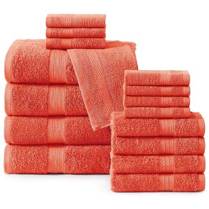 BAGOKIE 16 Piece Premium Cotton Bath Towel Set - 1 of 4