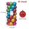 Every Day is Christmas 35ct 2.76"/70mm Shatterproof Round Christmas Tree Ornament Set, Merry Christmas Balls Ornaments with Hooks - 2 of 4