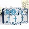 Big Dot of Happiness Blue Elegant Cross - Boy Religious Party Favor Boxes - Set of 12 - 3 of 4