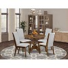 HomeStock 5-Piece Antique Walnut Finish Solid Wood Top Dining table with 4 Chairs - 2 of 4