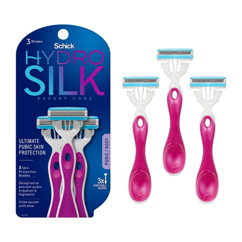 Schick Women&#39;s Hydro Silk Pubic Disposable Razor - Trial Size - 3ct, 1 of 10