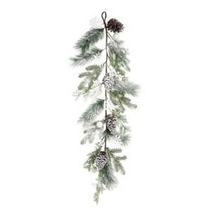 Transpac Artificial 46 in. Green Christmas Frosted Artificial Garland - 1 of 2
