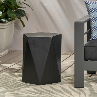 Maggift Patio End Table, Decorative Unique Design Coffee Table for Drinks, Plants and Accessories, Black, 16"*16"*16"