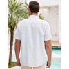 Men's Cotton Linen Shirts Relaxed Fit Short Sleeve Beach Button Down Shirt Button Up Pleats Guayabera Shirts - 4 of 4
