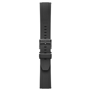 Pininfarina FKM Rubber Watch Strap - 22mm High-Performance Fluoroelastomer Band for Pininfarina Hybrid Smart Watch - Black with Dark Grey Buckle - 1 of 1