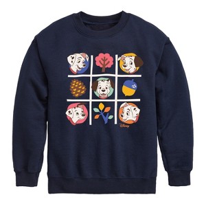 Boys' - 101 Dalmatians - Tic Tac Toe Grid of Puppies Graphic Long Sleeve Fleece Sweatshirt - 1 of 4
