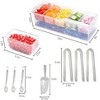 Aoibox Chilled Condiment Server with Lids, 5-Compartment Serving Tray, Ice Fruit Platter for Bar, Salad, Taco, Party Garnish, Includes Utensils - 2 of 4