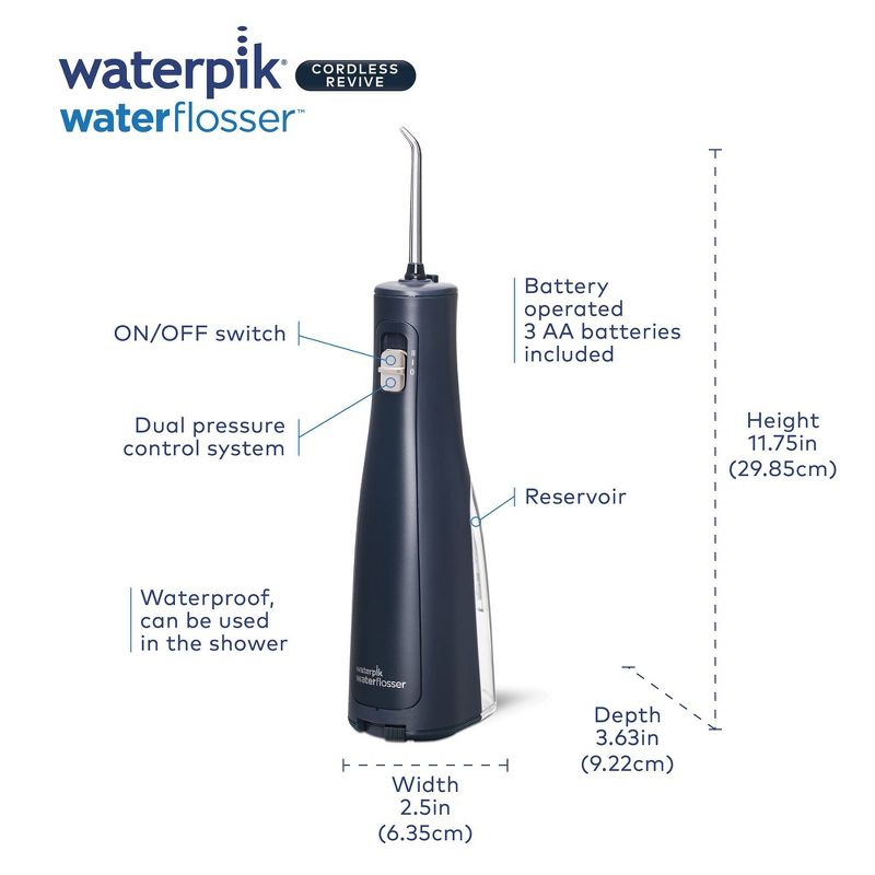 Waterpik Cordless Revive Portable Battery Operated Water Flosser, 6 of 17