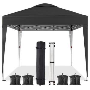 10 x 10 FT Pop Up Canopy Tent, Height Adjustable Sun Shade Shelter with Wheeled Carry Bag, Waterproof Party Tent for Patio, Garden - 1 of 4