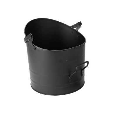 Mind Reader Large Fireplace Bucket with Handle, Black