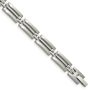 Black Bow Jewelry Men's Stainless Steel Multi Finish Detailed Link Bracelet, 8.75 Inch - 1 of 4