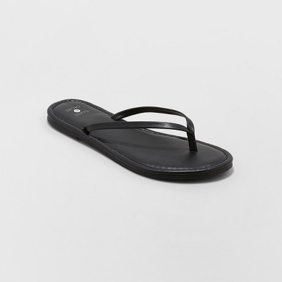 thin strap leather flip flops