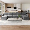 140" Large U Shaped Sectional Couch with Ottoman Chaise, Convertible Modular Sectional Sofa with Ottomans with 7 Seat for Living Room, Office - Gray - 3 of 4