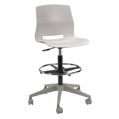 Lola Rolling Office Drafting Stool Light Gray - Olio Designs