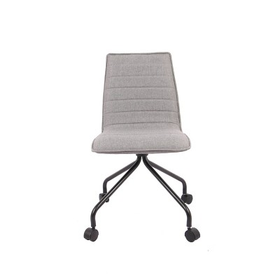 Modern Rolling Office Chair with Channeling Charcoal Gray - WOVENBYRD