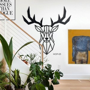 Geometric Deer Metal Wall Art,  Living Room and Home Decor, XX Large - 1 of 4