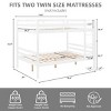 INFURNIC Beds Full Over Full Bunk Bed with Guardrails Sturdy Wooden Frame and Ladder No Box Spring Needed, White, 78.35"*59.06"*61.81" - 4 of 4