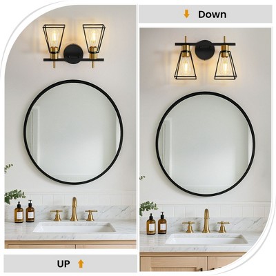KAISITE 2-Light Metallic Industrial Bathroom Vanity Fixture
