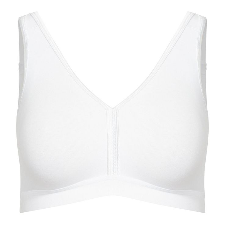 Women's Plus Size Basic Cotton Bra - white | AVENUE, 3 of 3