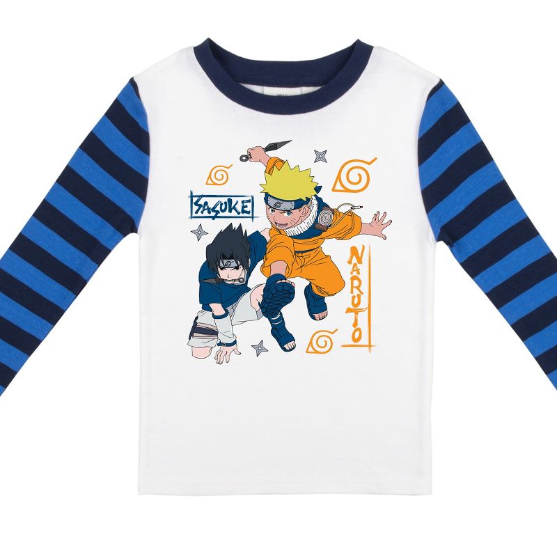 Naruto Classic Characters Youth Blue Striped Long Sleeve Pajama Set, 3 of 5
