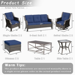 UPTIOT 9-Piece Wicker Steel Outdoor Patio Conversation Set - 1 of 4