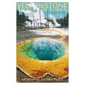 Trends International Lantern Press - Yellowstone Morning Glory Pool Framed Wall Poster Prints - 1 of 4