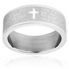 West Coast Jewelry Men's Brushed and Polished Lord's Prayer Stainless Steel Ring - 2 of 3