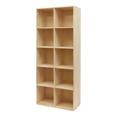 YIYIBYUS Solid Wood Shelves, Wooden Cube Shelf Bookcase, Floorstanding Bookshelf 10 Slots