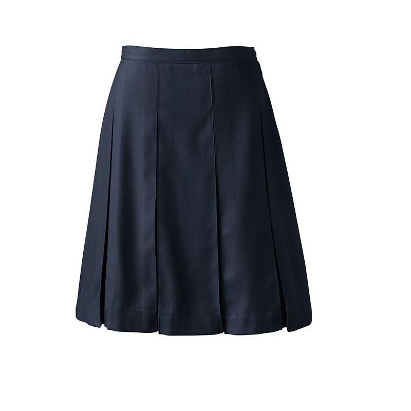 Lands' End Lands' End School Uniform Women's Tall Solid Box Pleat Skirt Top of Knee, 3 of 4