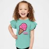 The Juniper Shop SmileyWorld Cool Summer Ice Cream Pink Flutter Sleeve Tee - 2 of 4